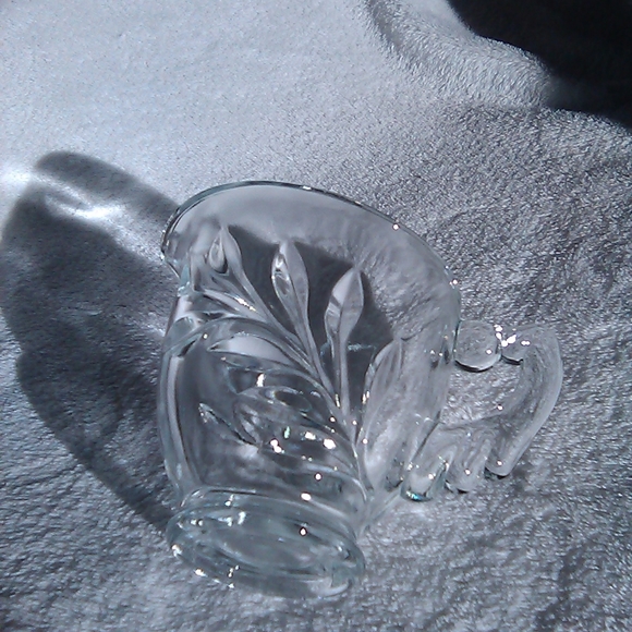 Vintage Creamer Sugar Bowl Etched Leaf Pattern - Picture 4 of 7